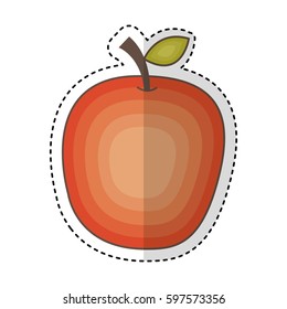 apple fresh fruit drawing icon vector illustration design