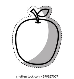 apple fresh fruit drawing icon vector illustration design