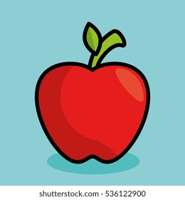apple fresh fruit isolated icon