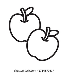 Vektorillustration-Design für Apfelfrisch-Obst-Linie