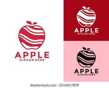 Apple Fresh Frucht Logo Design Vektor, Gesunde Frucht Rot Apfel Logo-Vorlage