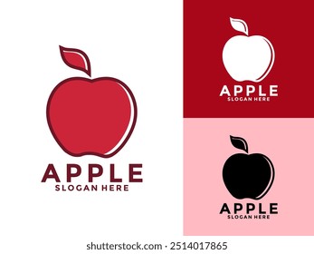 Maçã Fruta fresca Vetor de design de logotipo, Fruta saudável Vermelho Maçã logotipo ícone modelo