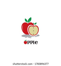 apple fresh fruit logo. vector icon design template