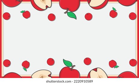 Apple Fruit Background Design Template. Apple Cartoon Vector Illustration. Apple