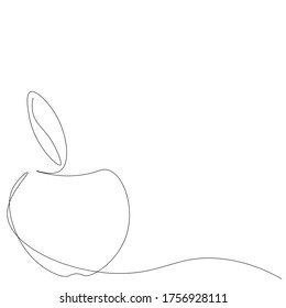 Apple fruit background line drawing. Vector illustration