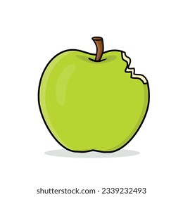 Apple. Apple fruit. bitten apple. Apple cartoon vector icon design illustration