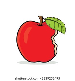 Apple. Apple fruit. bitten apple. Apple cartoon vector icon design illustration