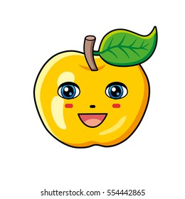 Apple fruit cartoon character.