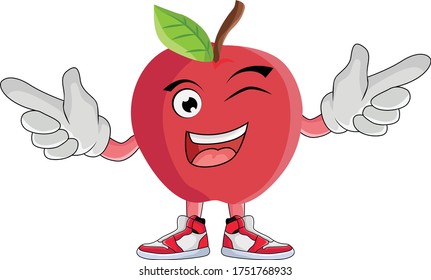 Apple Fruit Cartoon Character Design Graphic suitable for your design needs: logos, illustrations, animations, t-shirt designs, etc