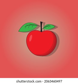 Apple fruit cartoon icon illustration. food fruit icon concept isolated . flat cartoon style Free Vector
