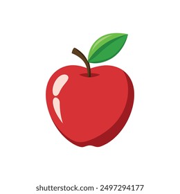 Apple Fruit Cartoon Icon Illustration Flat Cartoon Style