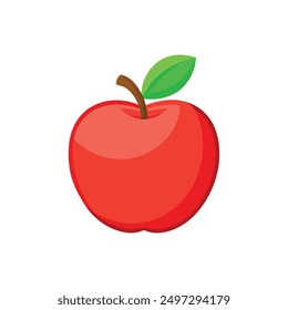 Apple Fruit Cartoon Icon Illustration Flat Cartoon Style