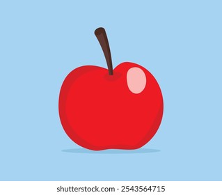 Ilustração de ícone de desenho animado de frutas de maçã ou bonito desenho animado Red Apple Fruit