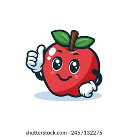 Apple fruit cartoon mascot design vector on white background