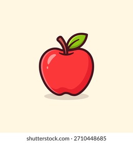 Icono de Vector de dibujos animados de fruta de manzana ilustración de objeto de comida Vector plano aislado
