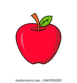 Apple fruit cartoon vector illustration for children learning.