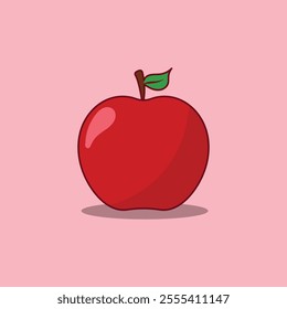 Apple Fruit Cartoon Vector Illustration Food Nature Icon Concept Isolated Premium Vector Flat