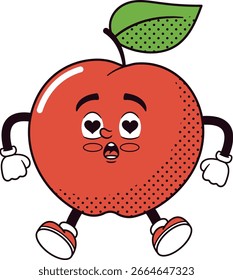 Apple fruit character in love
