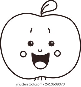 Apple Fruit Character Vector Illustration