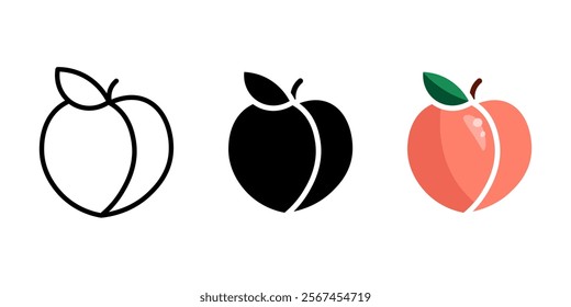 Apple fruit color icon. Red and green apple symbol. Fresh rand ripe fruit sign. Healthy eating pictogram.