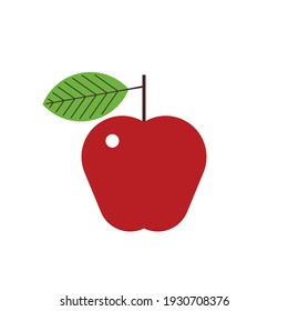 Apple fruit colorful flat graphic illustration.