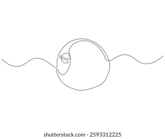 Apple fruit continuous line. Continuous one line drawing apple fruit. Fresh apple concept. single line drawing