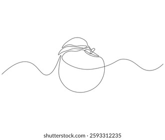 Apple fruit continuous line. Continuous one line drawing apple fruit. Fresh apple concept. single line drawing