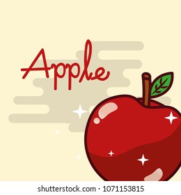 apple fruit delicious shiny poster 
