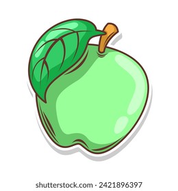 Ilustración vectorial de dibujos a mano de garrapatas de frutas de manzana