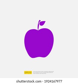 apple fruit doodle icon. Solid glyph sign symbol vector illustration