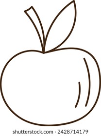 Apple Fruit Doodle Vector Illustration