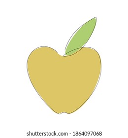 Dibujo de fruta de manzana. Ilustración del vector