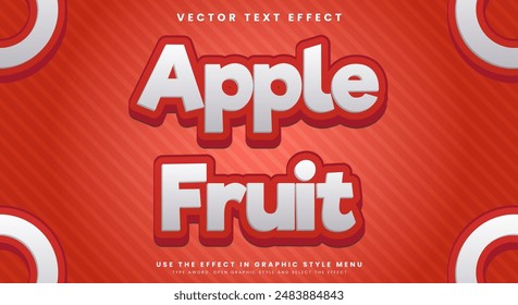 Apple Fruit editable Text Effect Template suitable for fresh fruit theme