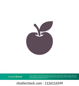 Apple Fruit, Education Icon Vector Logo Template Illustration Design. Vector EPS 10.