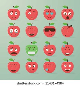 Apple Fruit Emoticon Collection