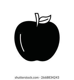 Icono de relleno de fruta de manzana: productos frescos y saludables