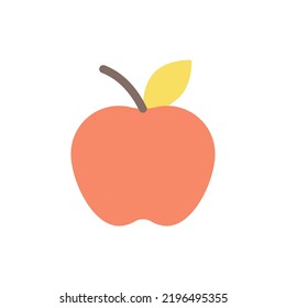 Apple fruit flat color ui icon. Organic products selling. Local farmers market. Online marketplace. Simple filled element for mobile app. Colorful solid pictogram. Vector isolated RGB illustration