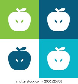 Apple Fruit Flat four color minimal icon set