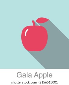 Icono plano de fruta de Apple, manzana de gala, ilustración vectorial