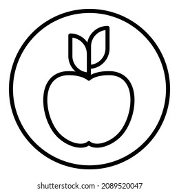 Apple Fruit Flat Icon Isolated On White Background