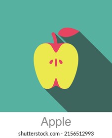 Apple fruit flat icon, vector illustration