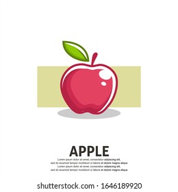 Apple fruit flat illustration. Editable and scalable vector design.