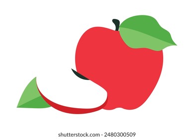 Apple Fruit Flat Sticker Design