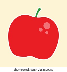 Apple fruit in flat style. Child red apple. Vector illustration concept
