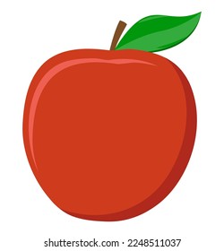 apple fruit food flat icon vector illustration isolated on white background