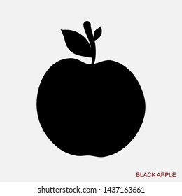 Apple fruit food logo with leaf leaves black icon sign tattoo Modern cartoon design style Fashion print clothes apparel greeting invitation card banner badge book poster flyer website Vector