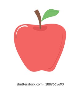 apple fruit fresh appetizing delicious food, icon flat on white background vector illustration