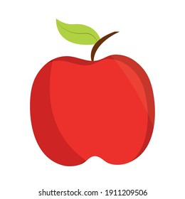 apple fruit fresh nutrition icon flat design vector illustration