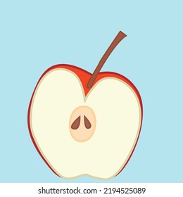 apple fruit fresh nutrition icon flat design vector illustration, slice apple