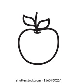 apple fruit fresh on white background vector illustration thick line